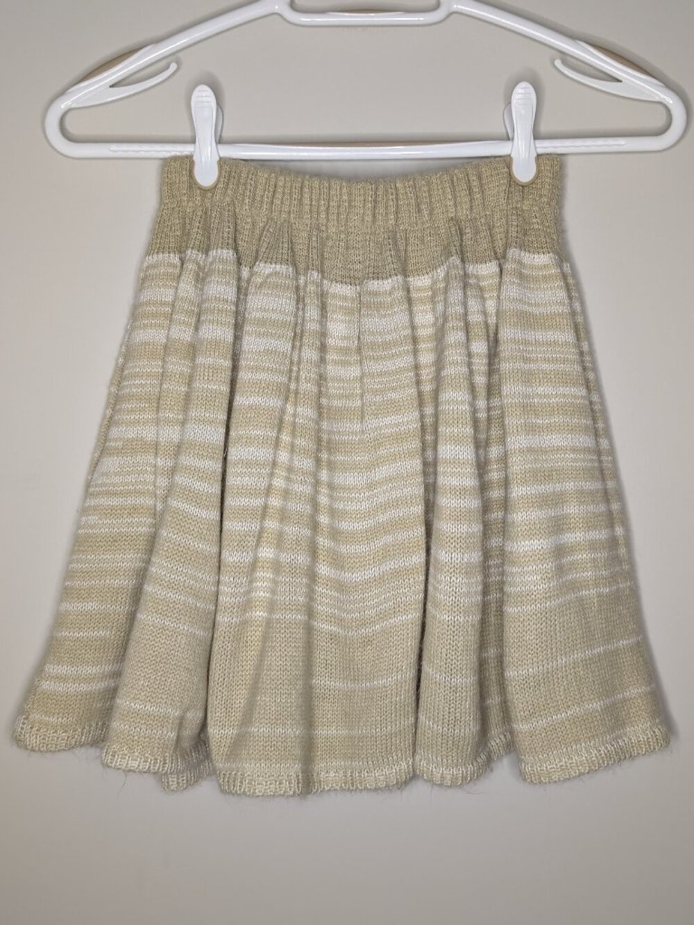Sparkle & Fade Beige Striped Knit A-line Skirt Size S